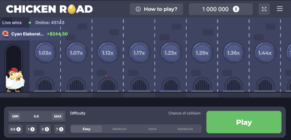 Chicken Road game loading screen showing bonus feature and game interface